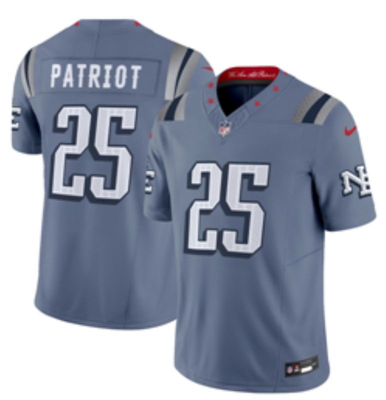 Men 2026 New England Patriots #25 Patriot blue Throwback Limited Nike NFL Jersey style 02->new england patriots->NFL Jersey
